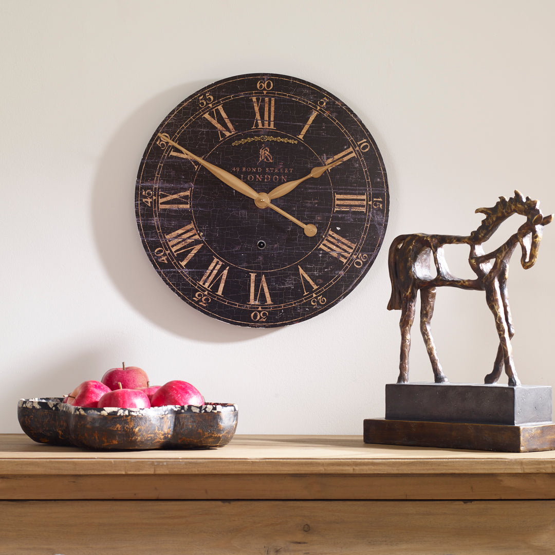 Uttermost Bond Street 18" Black Wall Clock