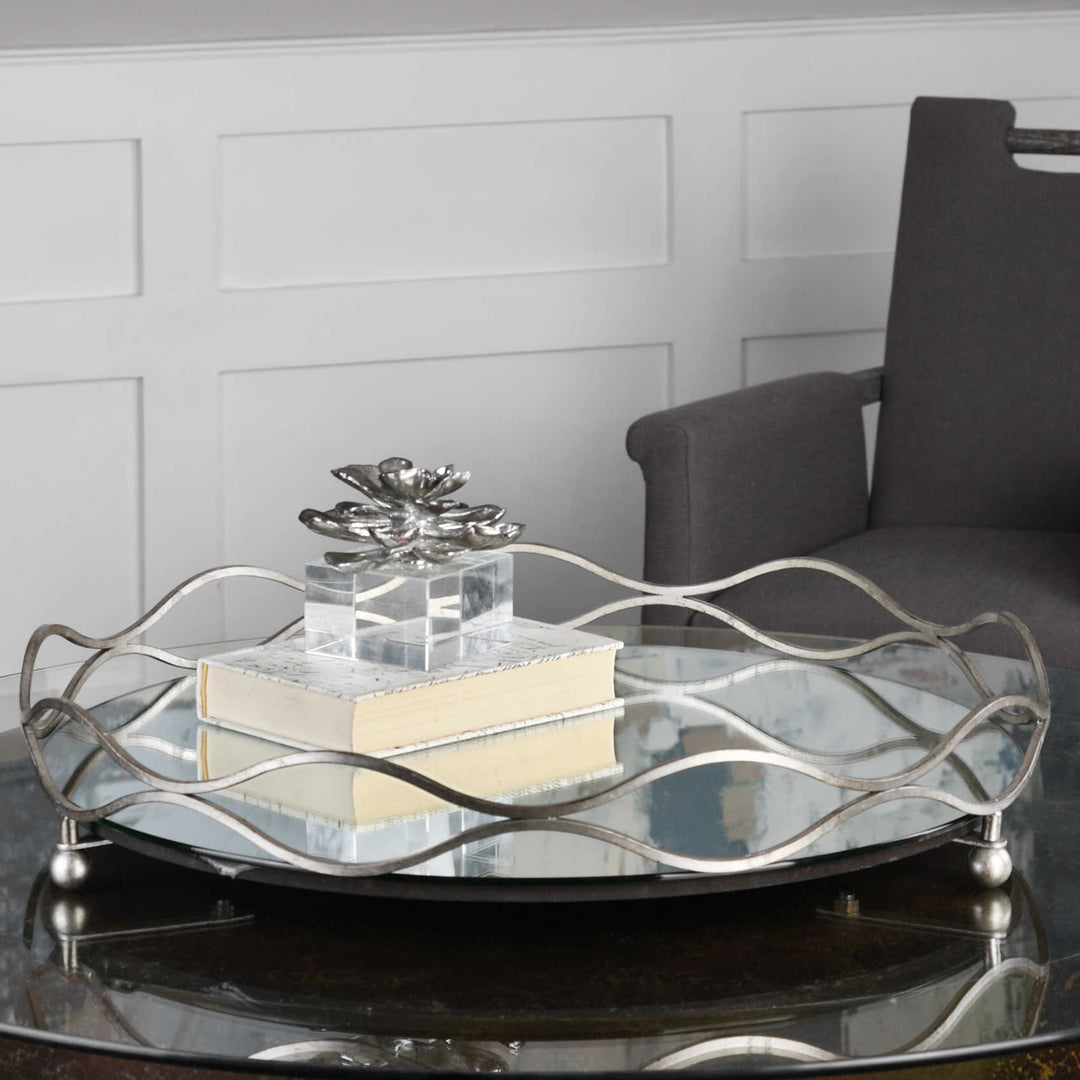 Uttermost Rachele Mirrored Silver Tray