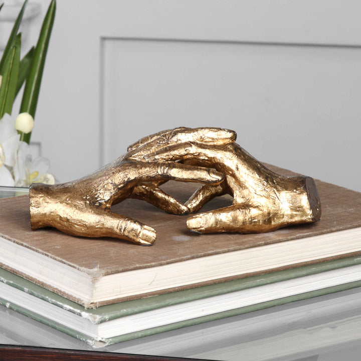 Uttermost Hold My Hand Gold Sculpture