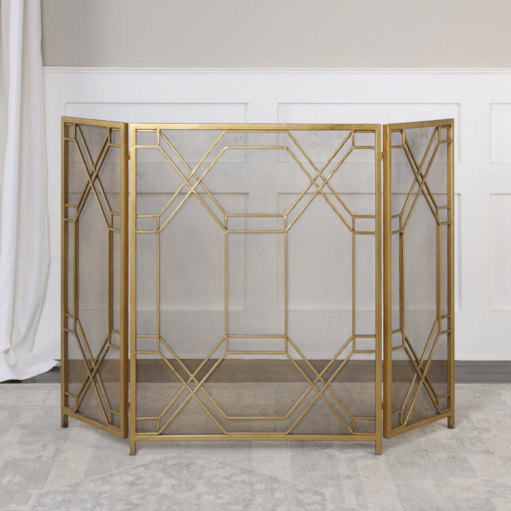 Uttermost Rosen Gold Fireplace Screen