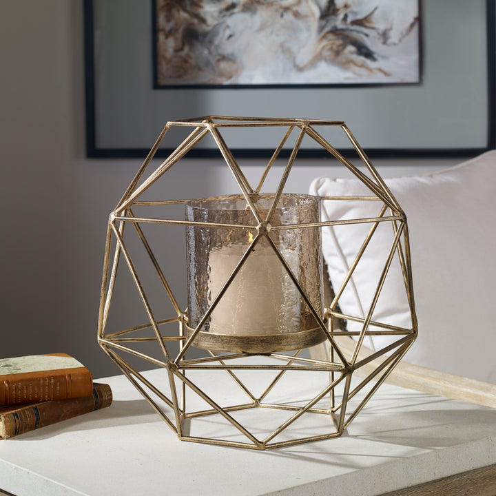 Uttermost Myah Geometric Gold Candleholder