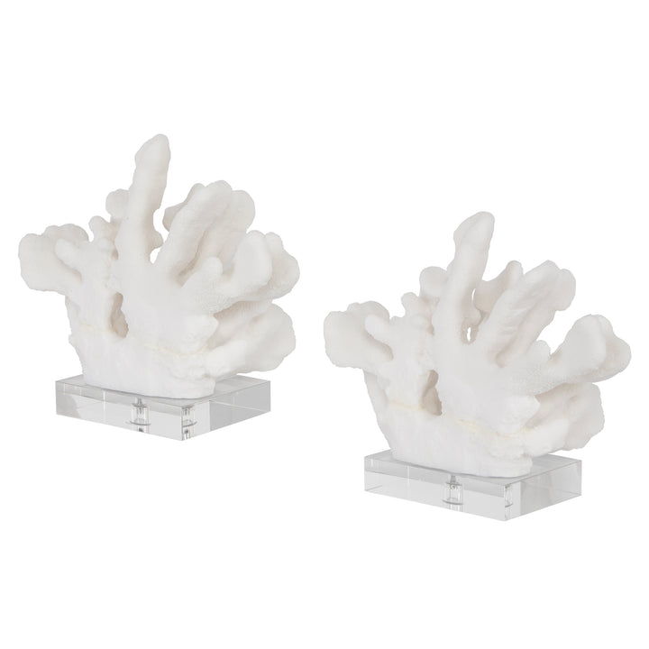 Uttermost Charbel White Bookends, Set/2