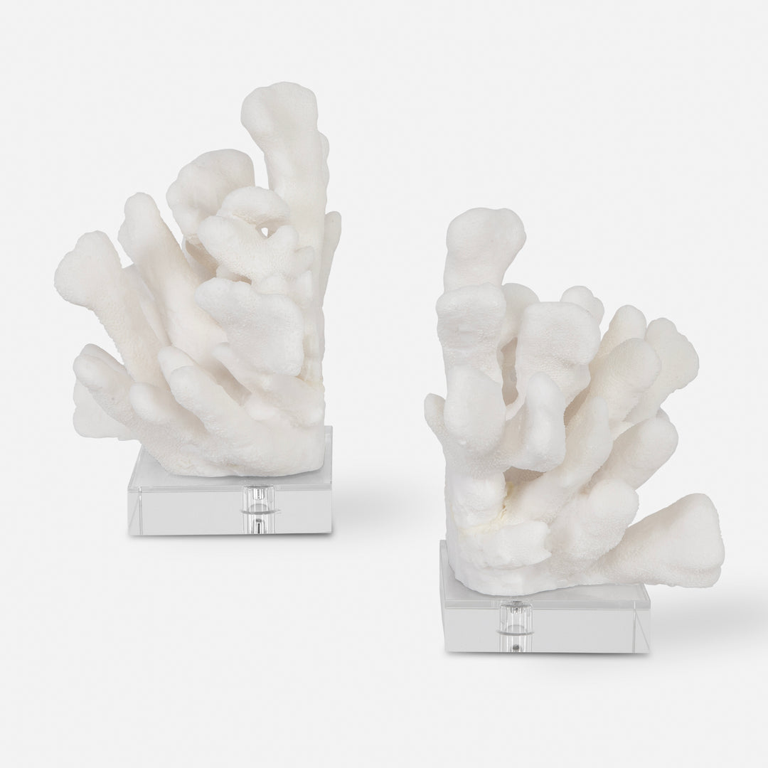 Uttermost Charbel White Bookends, Set/2