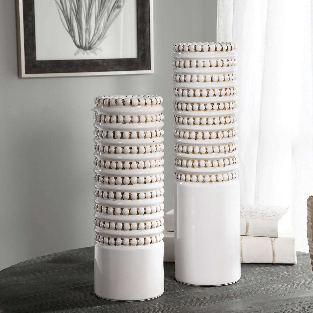 Uttermost Angelou White Vases, Set/2