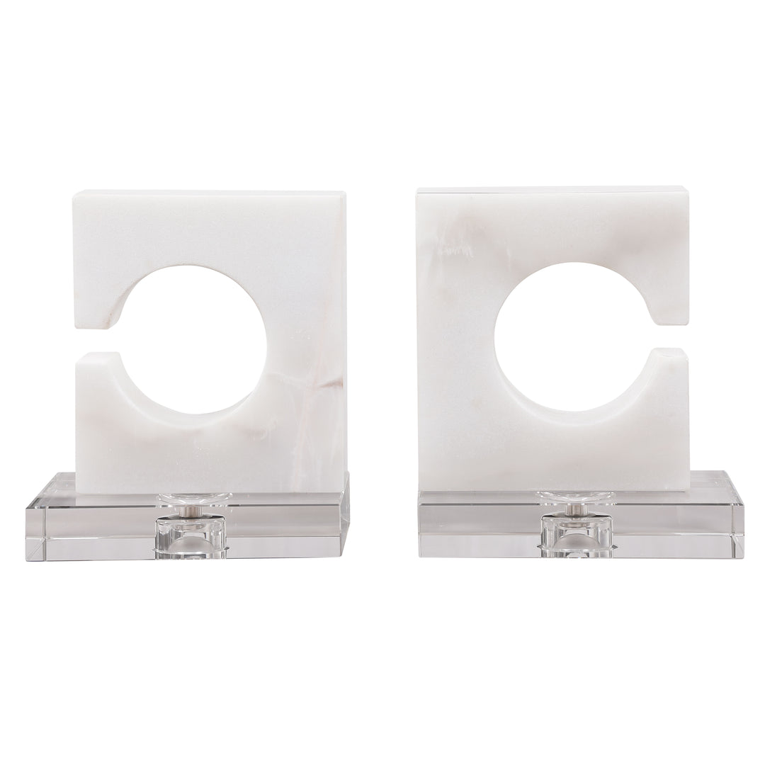 Uttermost Clarin White & Gray Bookends, S/2