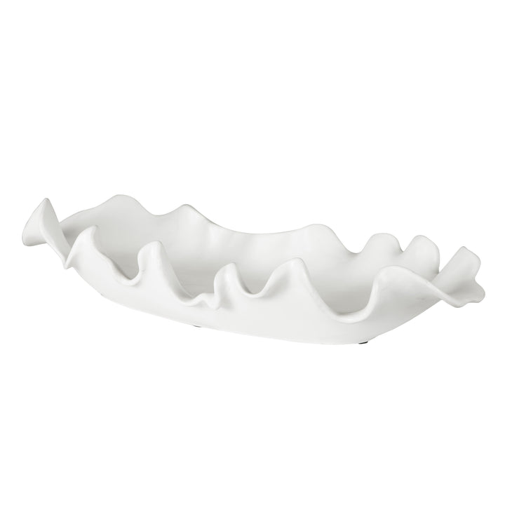 Uttermost Ruffled Feathers Modern White Bowl