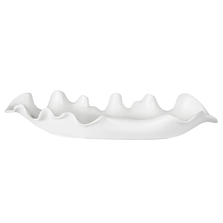 Uttermost Ruffled Feathers Modern White Bowl