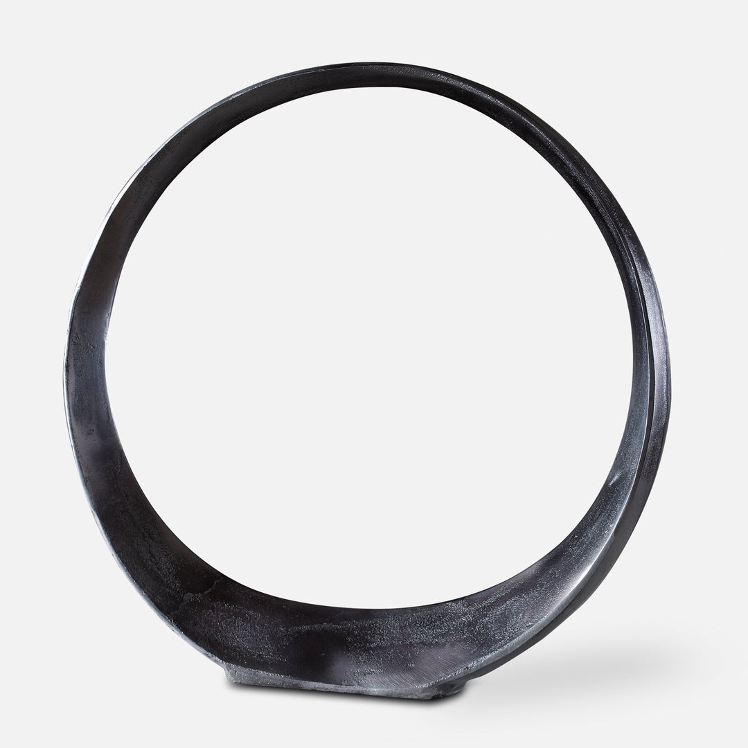 Uttermost Orbits Black Nickel Large Ring Sculpture