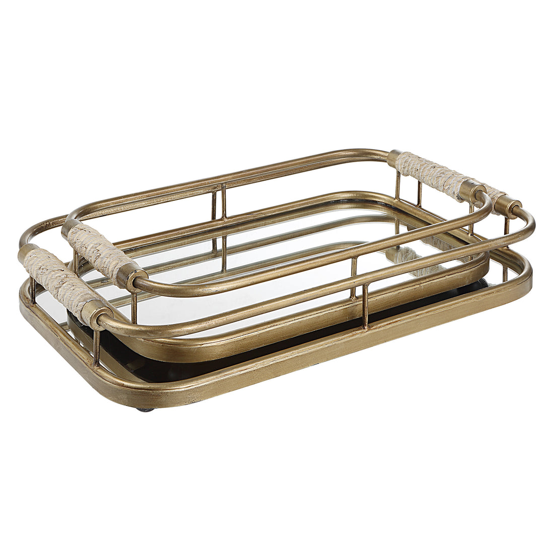 Uttermost Rosea Brushed Gold Trays, S/2