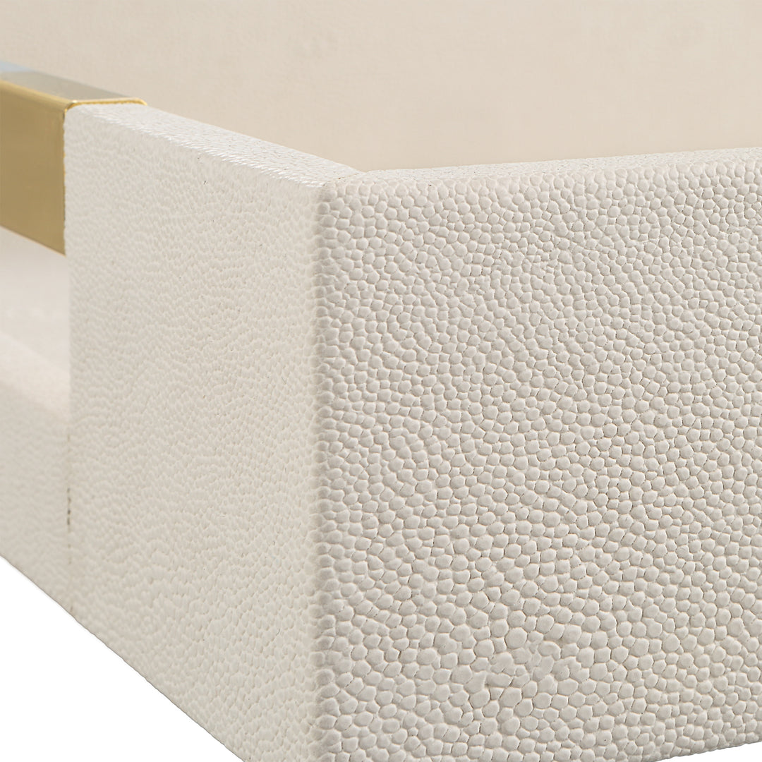 Uttermost Wessex White Shagreen Tray