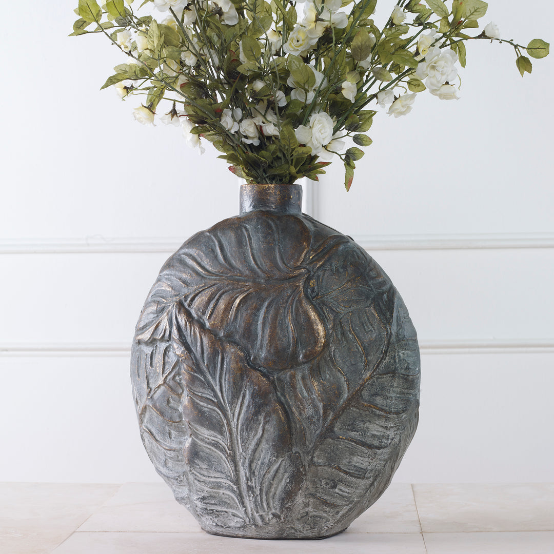 Uttermost Palm Aged Patina Paradise Vase