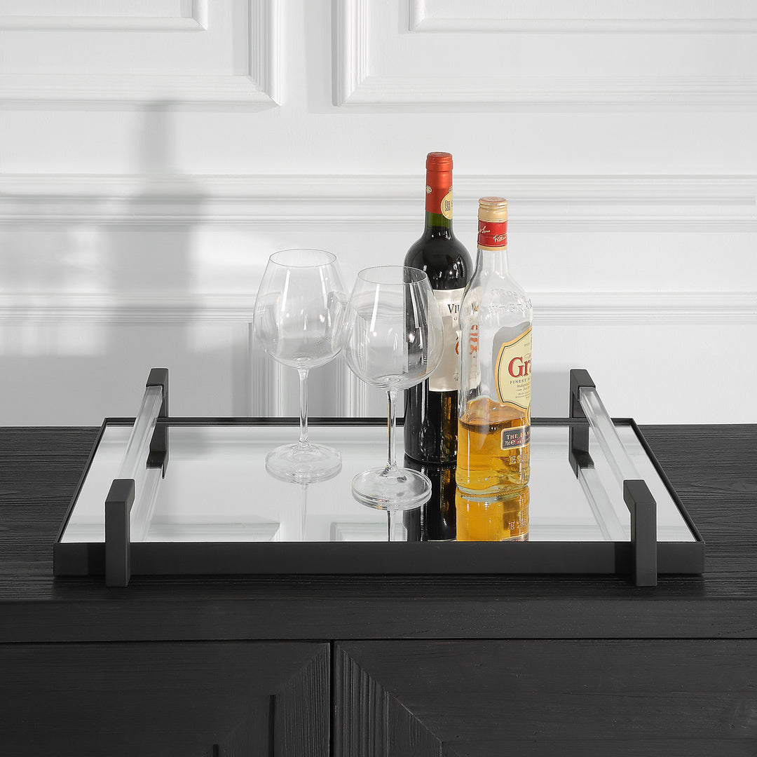 Uttermost Deki Black Mirrored Tray