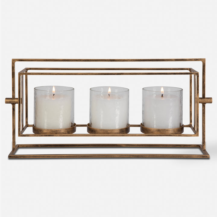 Uttermost Wenman Gold Triple Candleholder