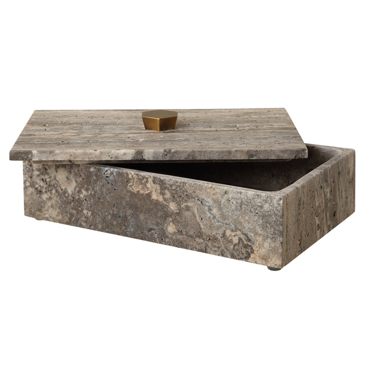 Uttermost Griseus Travertine Stone Box