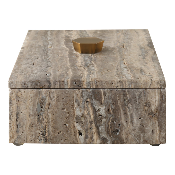 Uttermost Griseus Travertine Stone Box