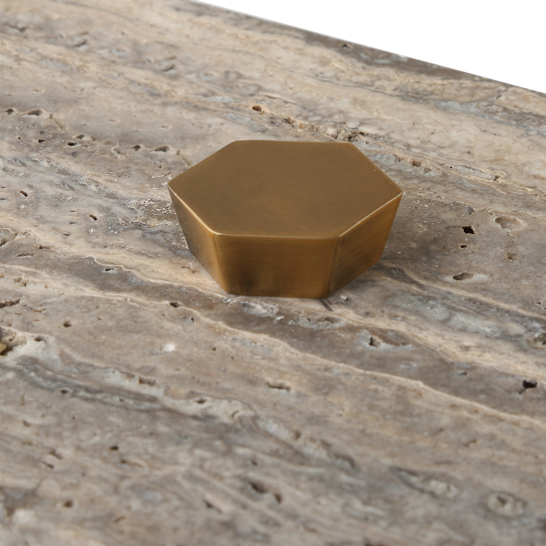 Uttermost Griseus Travertine Stone Box