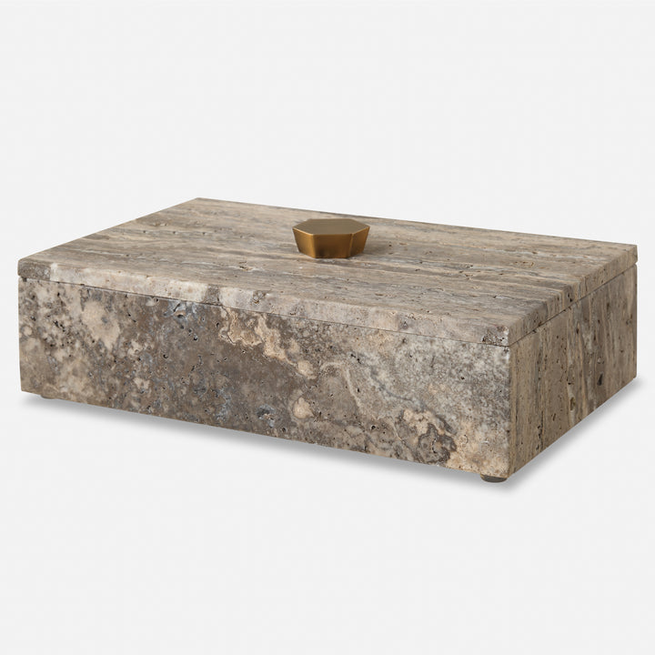 Uttermost Griseus Travertine Stone Box