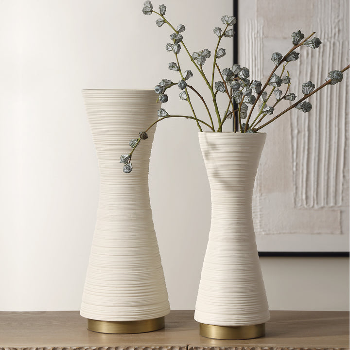 Uttermost Ridgeline White Vases, S/2