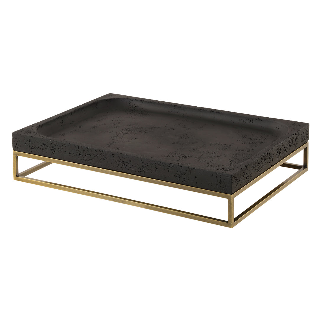 Uttermost Shadowstone Cast Black Tray