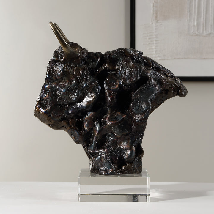 Uttermost Bison Bust Bronze Sculpture