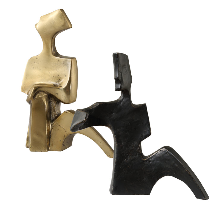 Uttermost Affection Bronze Gold Sculpture, S/2