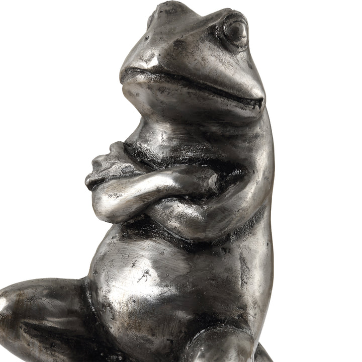 Uttermost Daydreaming Frogs Aged Silver Bookends, S/2