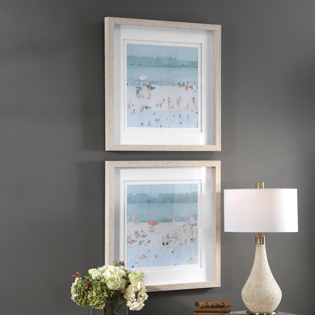 Uttermost Sea Glass Sandbar Framed Prints, Set/2