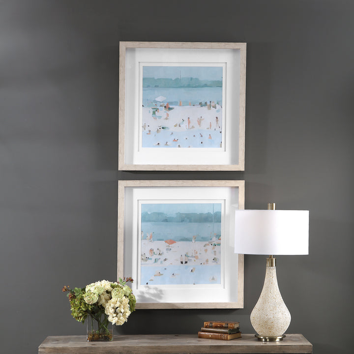 Uttermost Sea Glass Sandbar Framed Prints, Set/2