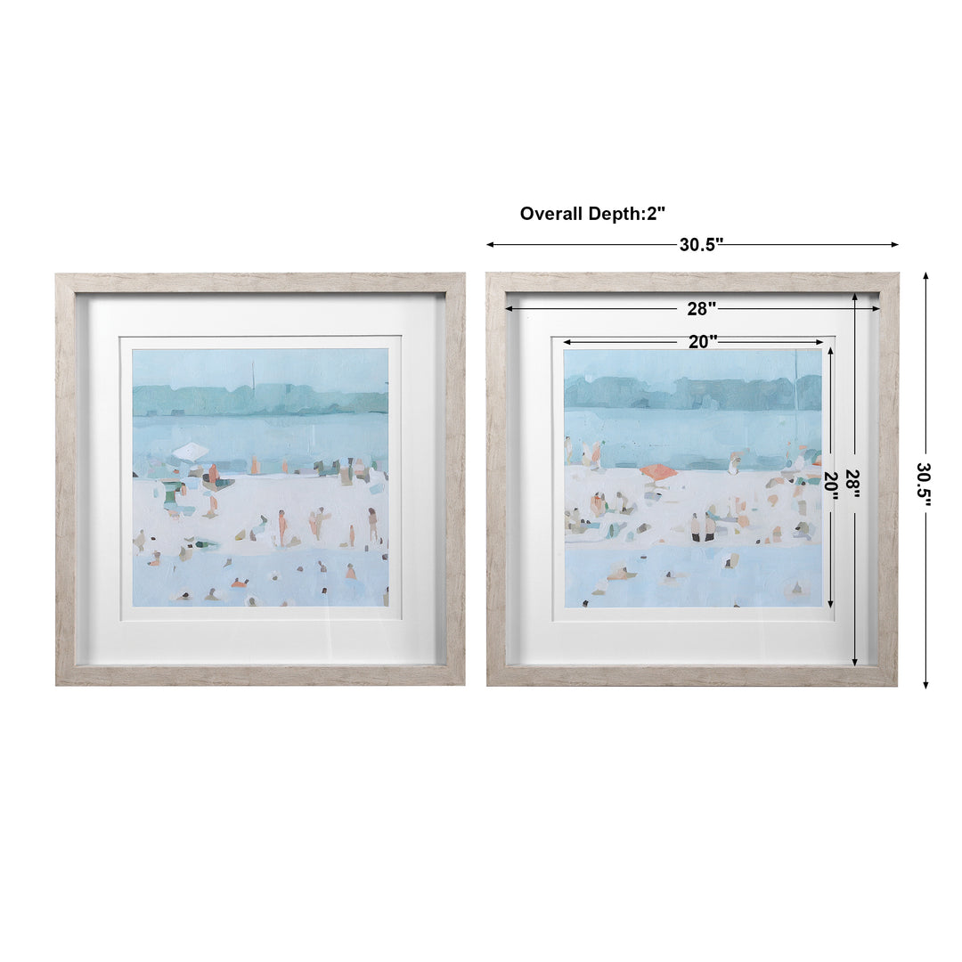 Uttermost Sea Glass Sandbar Framed Prints, Set/2