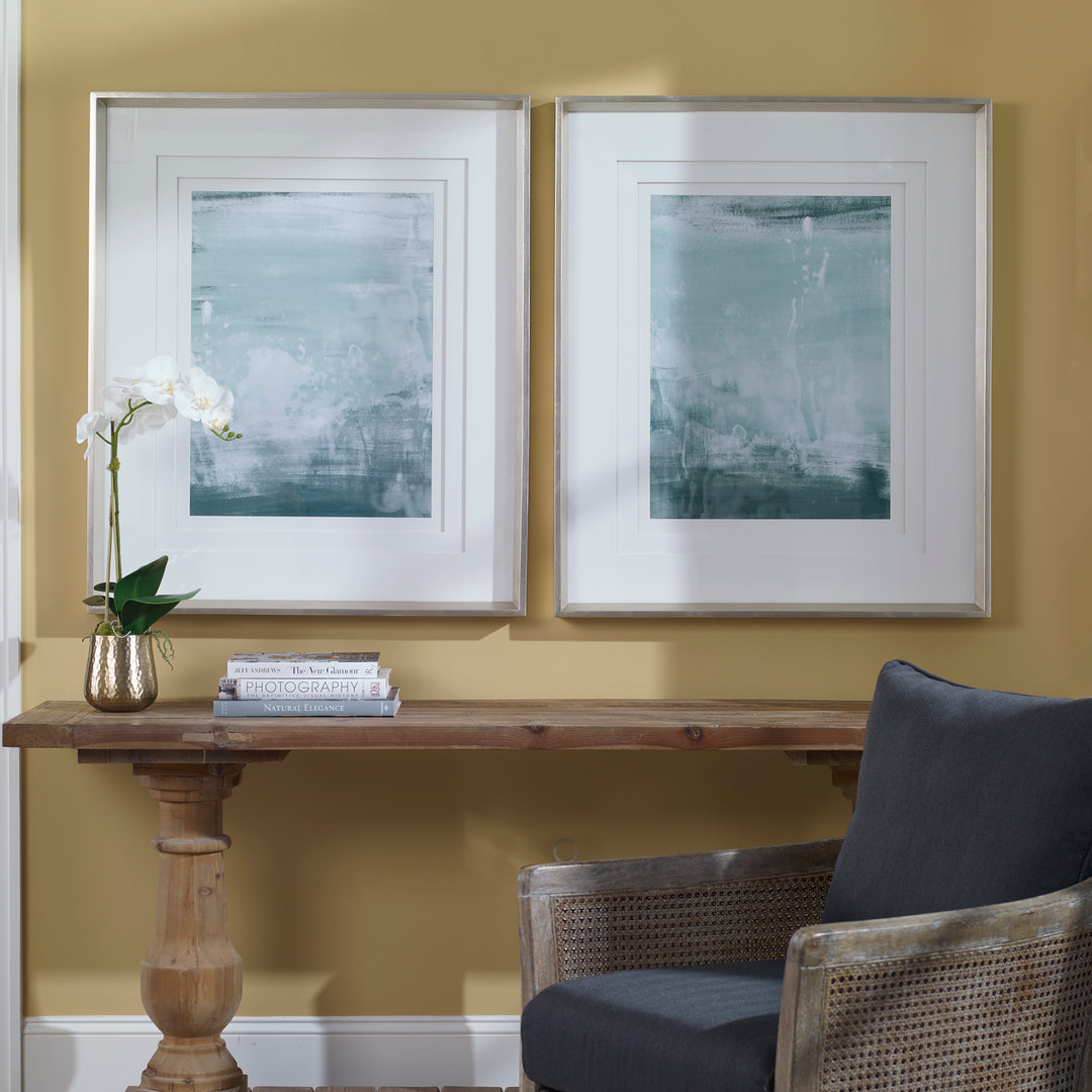 Uttermost Coastal Patina Modern Framed Prints, S/2