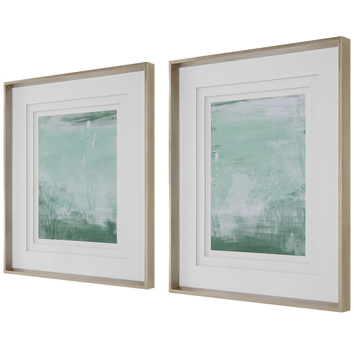 Uttermost Coastal Patina Modern Framed Prints, S/2