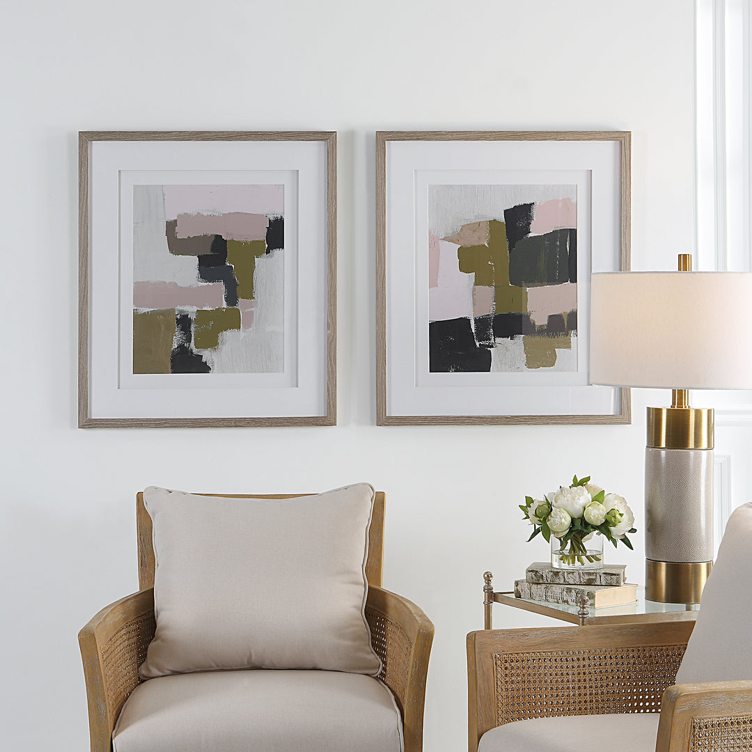 Uttermost Color Block Framed Prints, Set/2