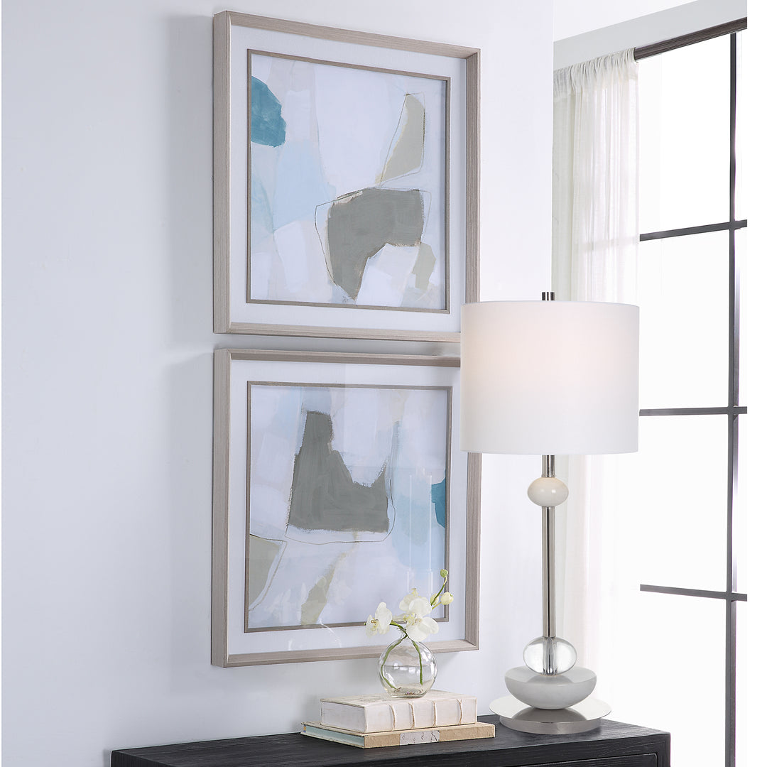 Uttermost Mist Shapes Framed Prints, Set/2