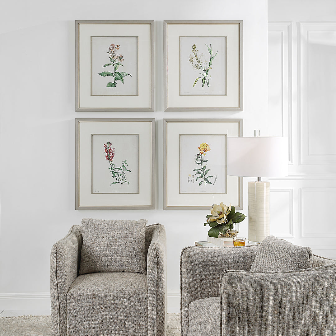 Uttermost Heirloom Blooms Study Framed Prints Set/4