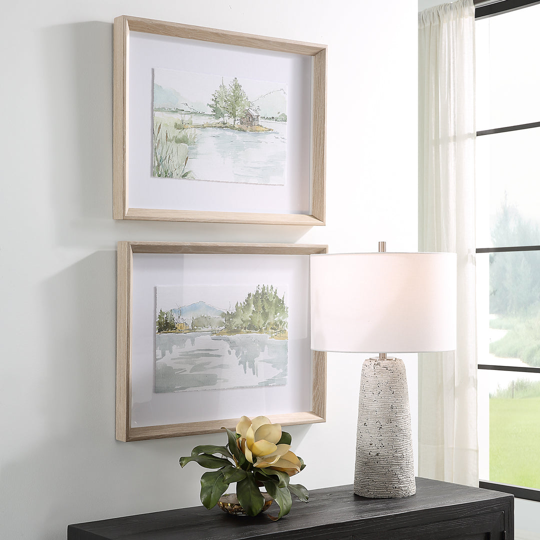 Uttermost Serene Lake Framed Prints, Set/2