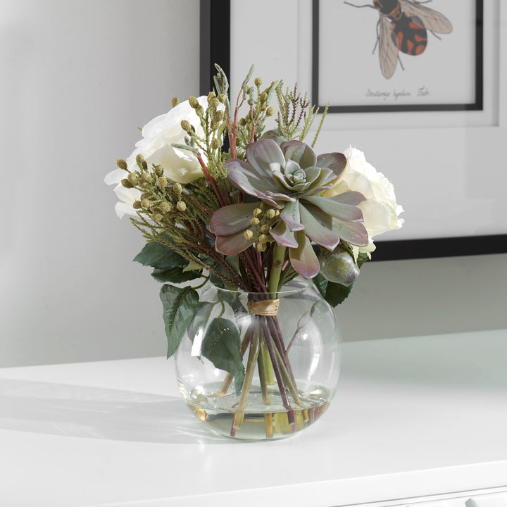 Uttermost Belmonte Floral Bouquet & Vase