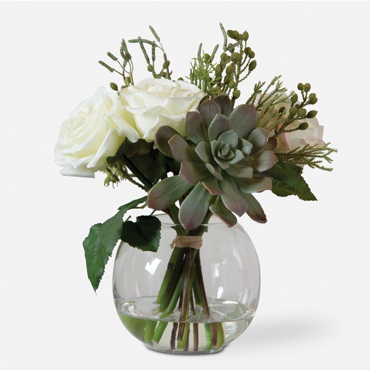 Uttermost Belmonte Floral Bouquet & Vase