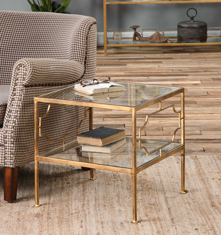 Uttermost Genell Gold Cube Table