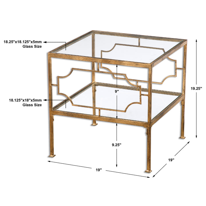 Uttermost Genell Gold Cube Table