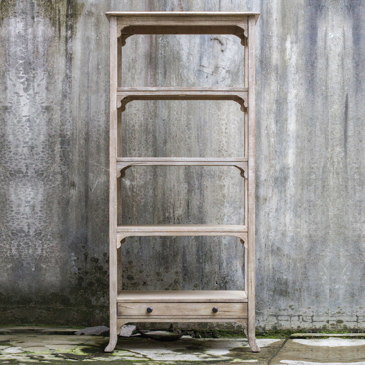 Uttermost Bridgely Aged White Etagere