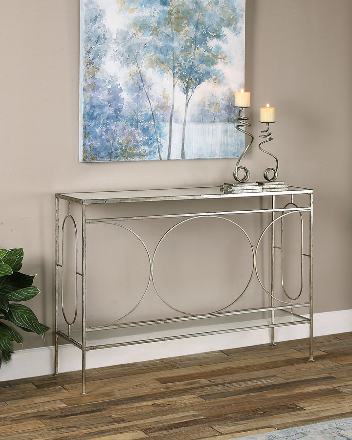 Uttermost Luano Silver Console Table