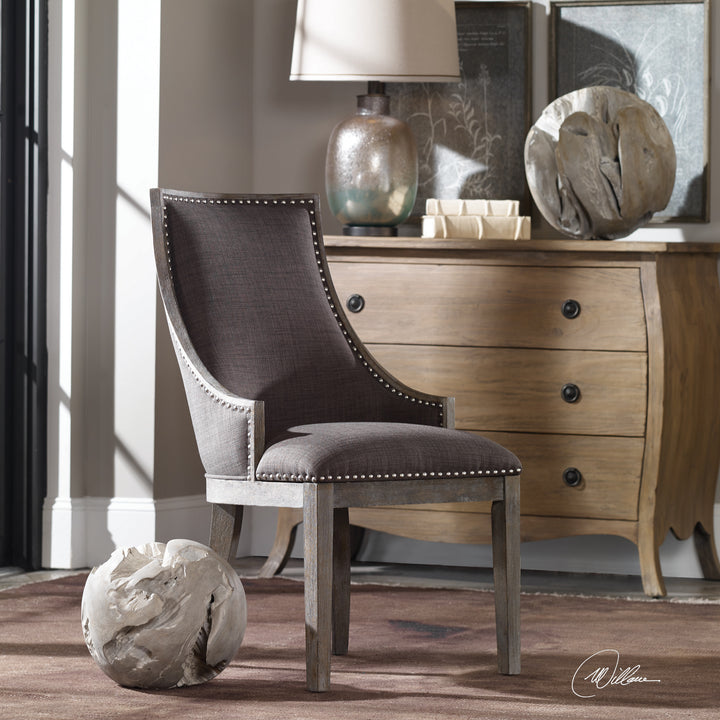 Uttermost Aidrian Charcoal Gray Accent Chair