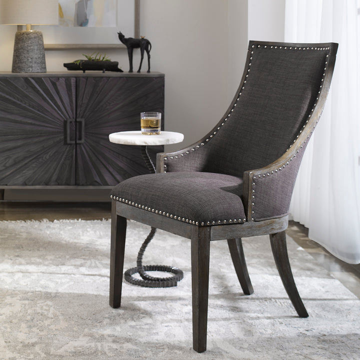 Uttermost Aidrian Charcoal Gray Accent Chair