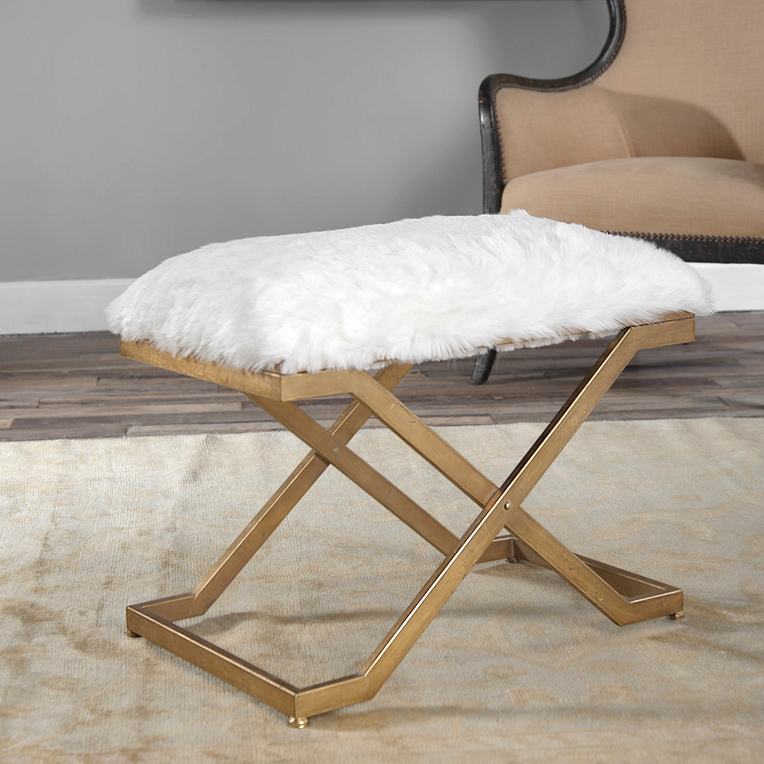 Uttermost Farran Fur Small Bench