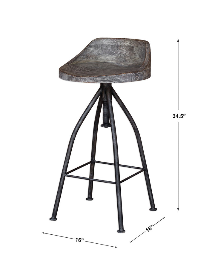 Uttermost Kairu Wooden Bar Stool