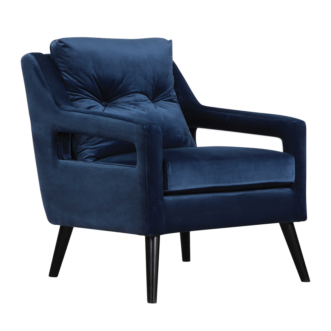 Uttermost O'Brien Blue Velvet Armchair