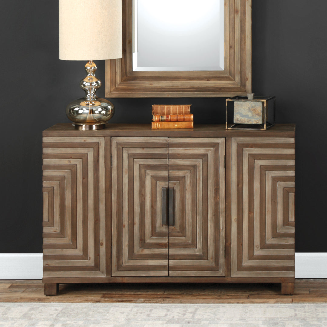 Uttermost Layton Geometric Console Cabinet