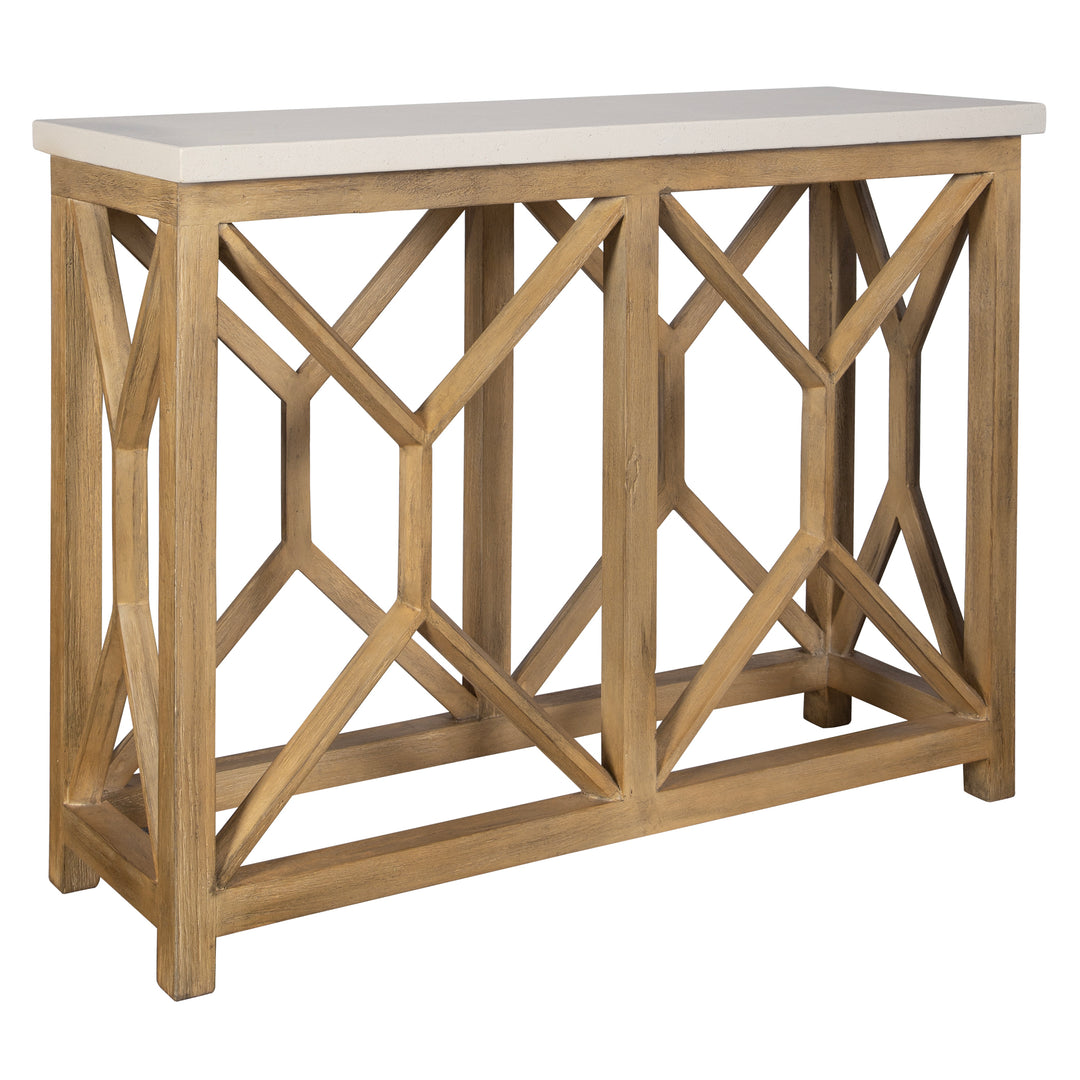 Uttermost Catali Ivory Stone Console Table