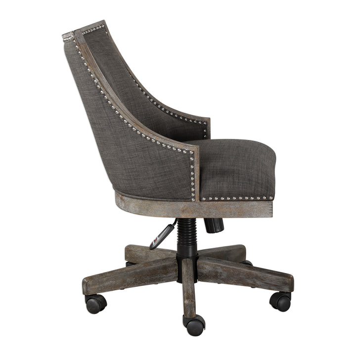 Uttermost Aidrian Charcoal Desk Chair