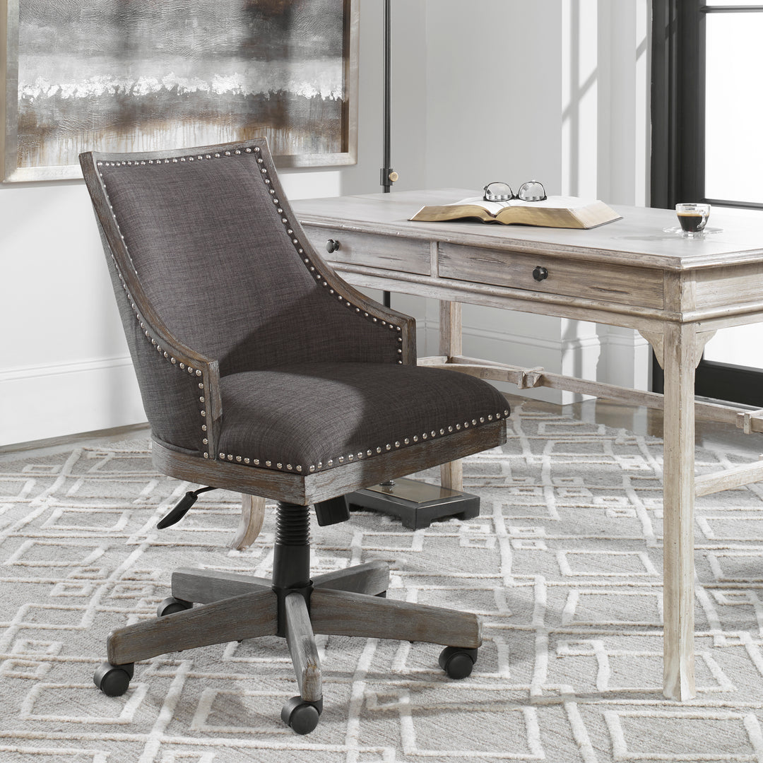 Uttermost Aidrian Charcoal Desk Chair